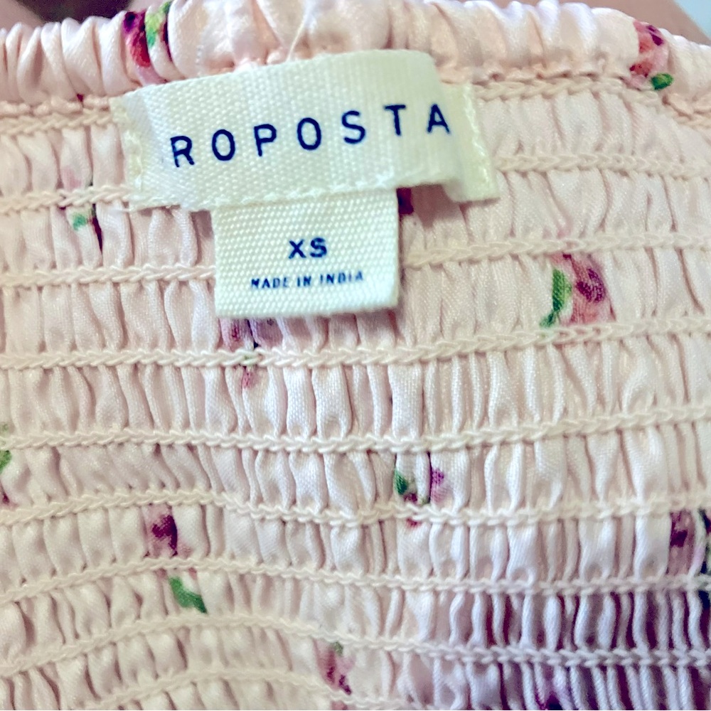 Aeropostale Pink Floral Lace Trim Crop Top - XS - Coquette Milkmaid Style - Picture 3 of 8